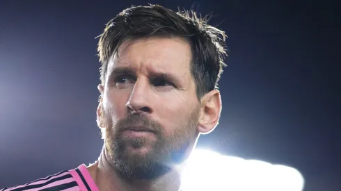 Lionel Messi #10 of Inter Miami CF reacts after an MLS game.