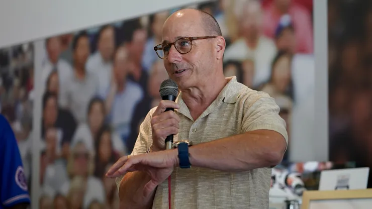 General Manager of the New York Yankees Brian Cashman speaks at news conference.