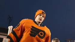 Carter Hart at the Lincoln Financial Field on February 22, 2019 in Philadelphia, Pennsylvania.