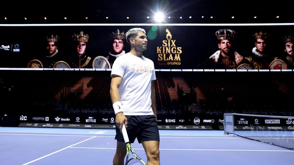 Carlos Alcaraz training during the Six Kings Slam. (Getty Images)