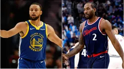 Stephen Curry of the Golden State Warriors and Kawhi Leonard of the Los Angeles Clippers.