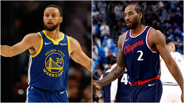 Stephen Curry of the Golden State Warriors and Kawhi Leonard of the Los Angeles Clippers.