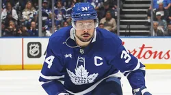 Auston Matthews #34 of the Toronto Maple Leafs skates in an NHL game.