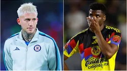 Gonzalo Piovi of Cruz Azul and Raul Zuñiga of Club America.