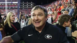 Kirby Smart at Jordan-Hare Stadium on October 11, 2025 in Auburn, Alabama.