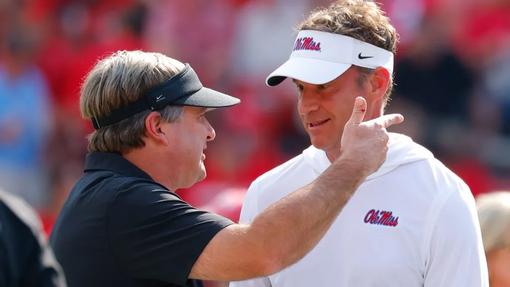 Kirby Smart (left) and Lane Kiffin (right)