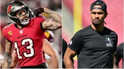 Mikes Evans left Emeka Egbuka right.