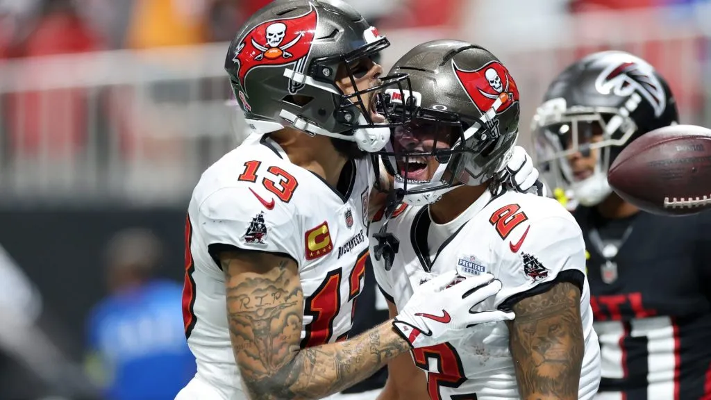 Mike Evans with Emeka Egbuka