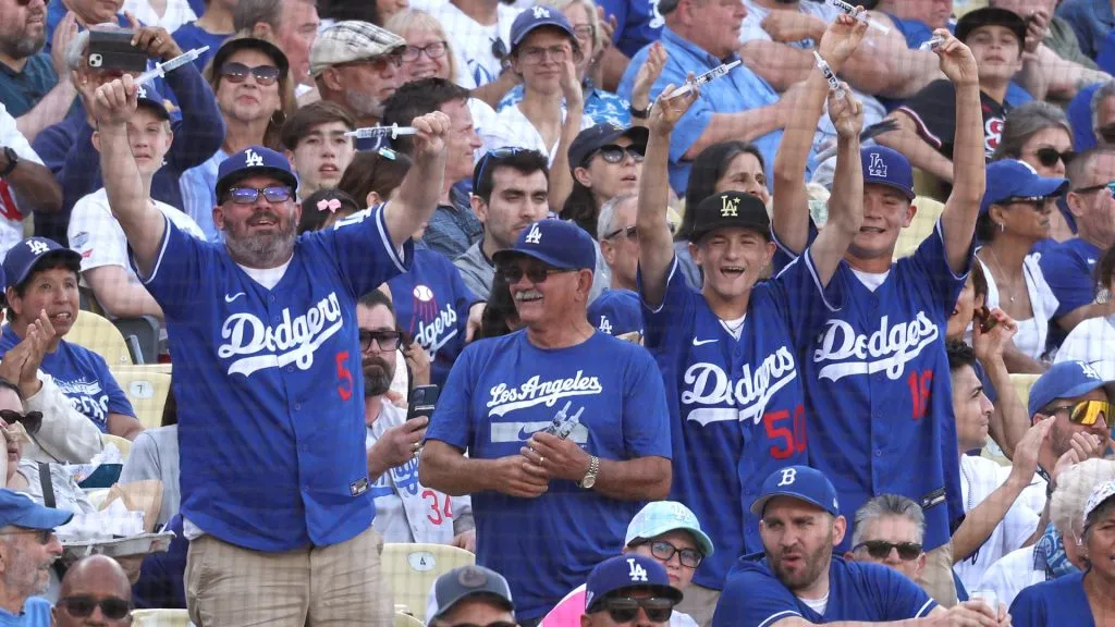 Los Angeles Dodgers fans (Source: Harry How/Getty Images)