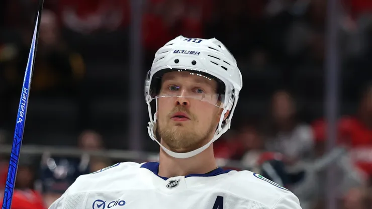 Elias Pettersson at Capital One Arena on October 19, 2025 in Washington, DC.
