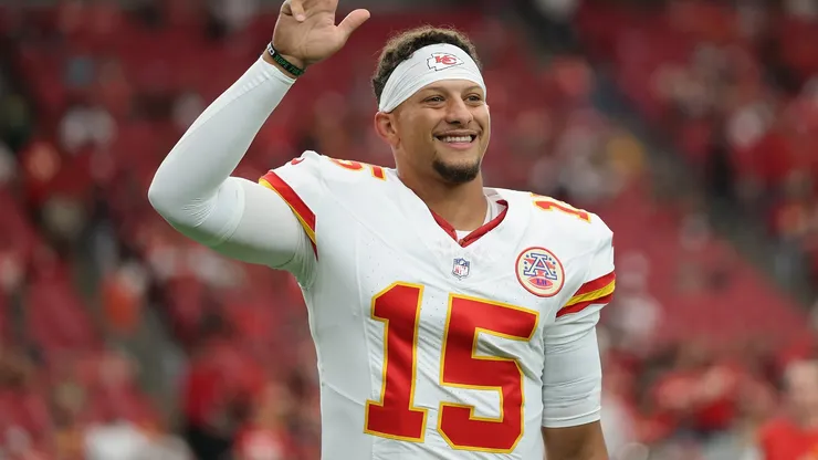 Quarterback Patrick Mahomes #15 of the Kansas City Chiefs in 2025.