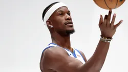 Jimmy Butler III #10 of the Golden State Warriors poses for a picture.