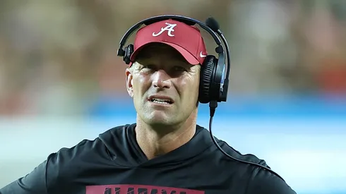 Kalen Deboer at Bryant-Denny Stadium on October 18, 2025 in Tuscaloosa, Alabama.