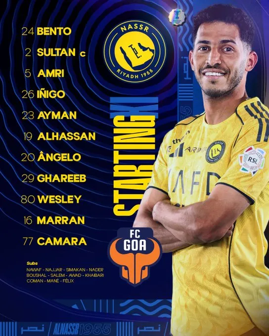 Cristiano Ronaldo and players of Al Nassr celebrates victory after winning the Saudi Pro League match vs  Al Ittihad. Yasser Bakhsh/Getty Images