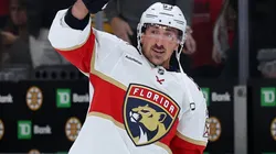 Brad Marchand (#63) of the Panthers waves to fans after the win over the Bruins