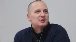 General Manager Mathieu Darche watches practice.