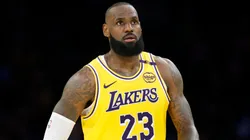 LeBron James #23 of the Los Angeles Lakers in 2025.