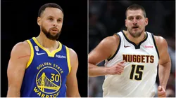 Stephen Curry of the Golden State Warriors and Nikola Jokic of Denver Nuggets.
