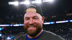 John Schneider looks on after winning game seven vs the Mariners on October 20, 2025 in Toronto.