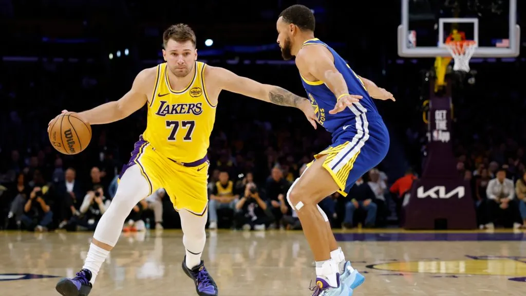 Luka Doncic during Lakers’ first game of the NBA season. (Getty Images)