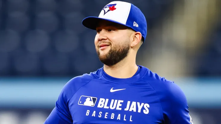 Bo Bichette #11 of the Toronto Blue Jays works out in the infield.