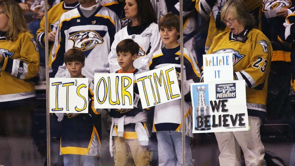 Nashville Predator fans (Source: Bruce Bennett/Getty Images)