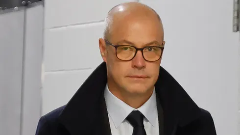 General Manager Patrik Allvin of the Vancouver Canucks arrives for an NHL game.