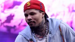 Gervonta "Tank" Davis looks on at news conference about his exhibition match.