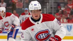 Patrik Laine #92 of the Montreal Canadiens controls the puck.