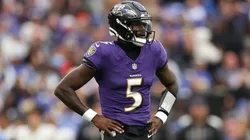 Tyler Huntley#5 of the Baltimore Ravens.