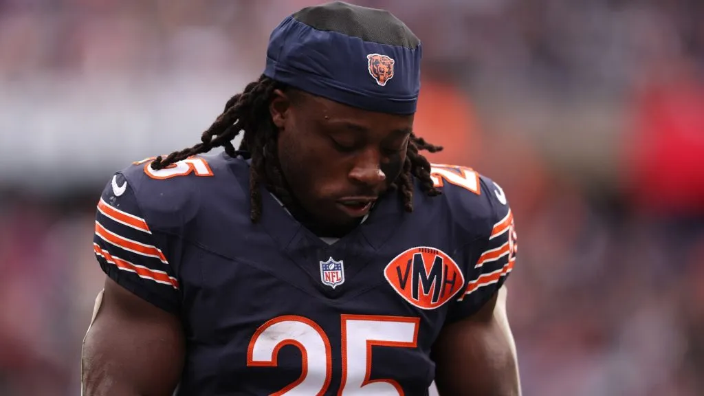 Kyle Monangai #25 of the Chicago Bears