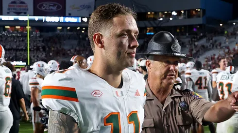 Carson Beck at Doak S. Campbell Stadium on October 4, 2025 in Tallahassee, Florida