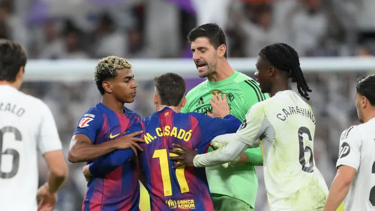Lamine Yamal at Estadio Santiago Bernabeu on October 26, 2025 in Madrid, Spain.