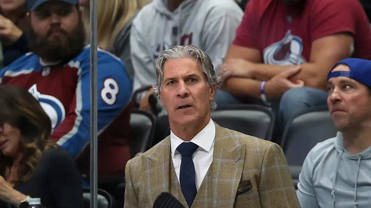 Jared Bednar at Ball Arena on October 11, 2025 in Denver, Colorado.