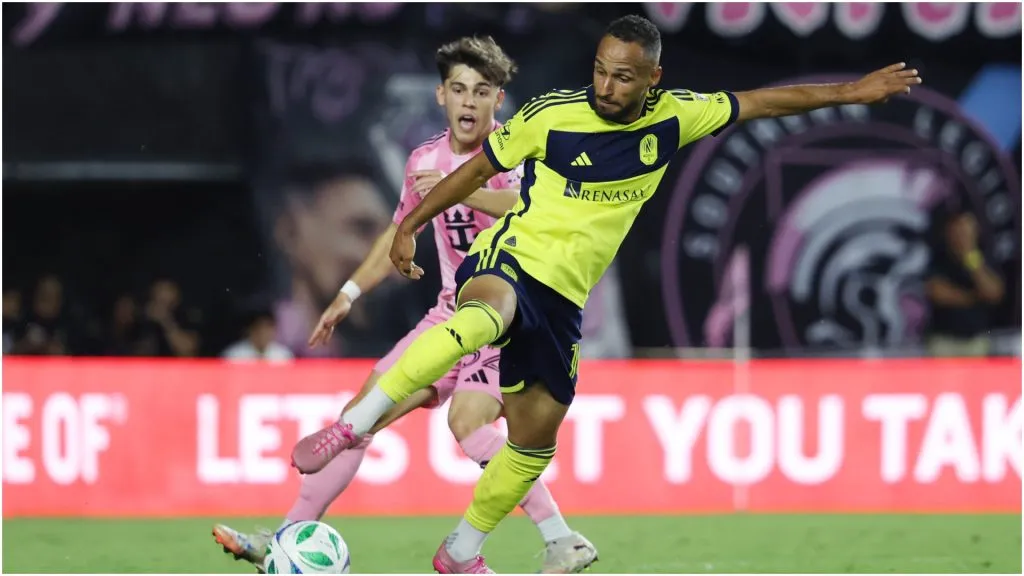 Hany Mukhtar of Nashville SC is challenged by Noah Allen of Inter Miami – Leonardo Fernandez/Getty Images