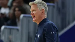 Head coach Steve Kerr of the Golden State Warriors talks.