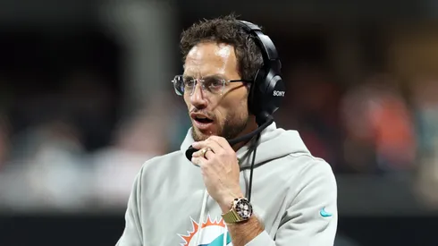 Mike McDaniel during Week 8 in Atlanta.