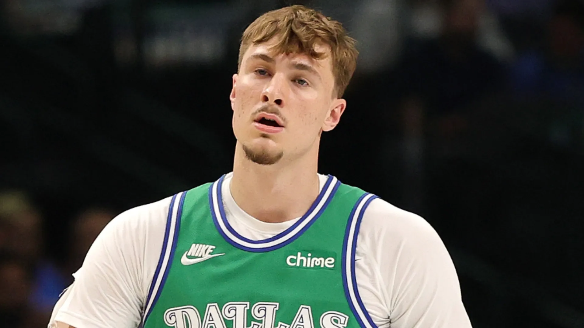 Cooper Flagg looks on