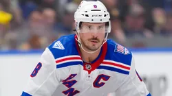 J.T. Miller #8 of Rangers skates during the second period of their NHL game against the Canucks.