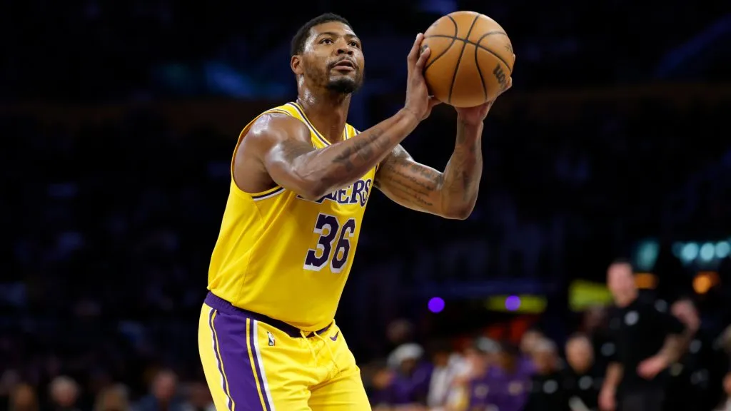 Marcus Smart during the NBA season opener against the Warriors. (Getty Images)
