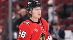 Connor Bedard at the United Center on October 28, 2025 in Chicago, Illinois.