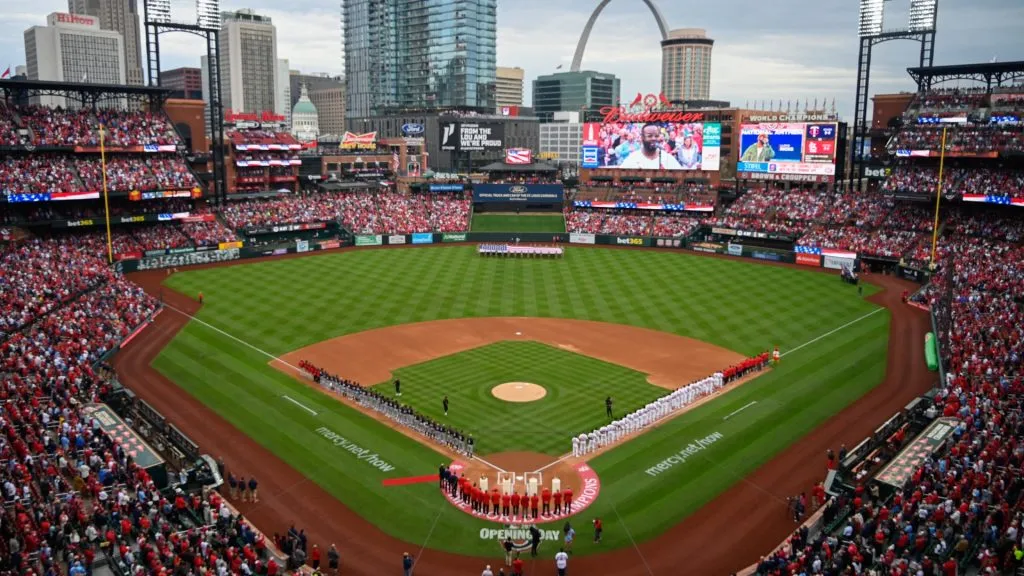Busch Stadium (Source: Joe Puetz/Getty Images)