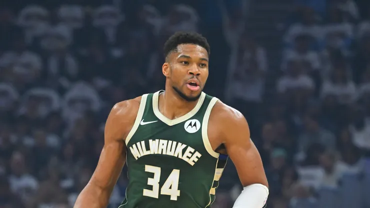 Giannis Antetokounmpo #34 of the Milwaukee Bucks.