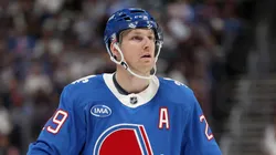 Nathan MacKinnon at Ball Arena on October 23, 2025 in Denver, Colorado.