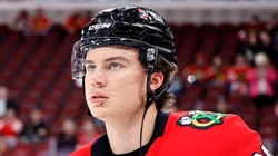 Connor Bedard at the United Center on October 28, 2025 in Chicago, Illinois.