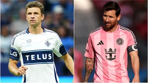 Thomas Muller of the Vancouver Whitecaps and Lionel Messi of Inter Miami.