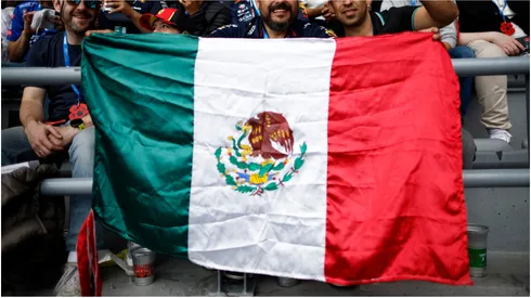 Fans show Mexican flag