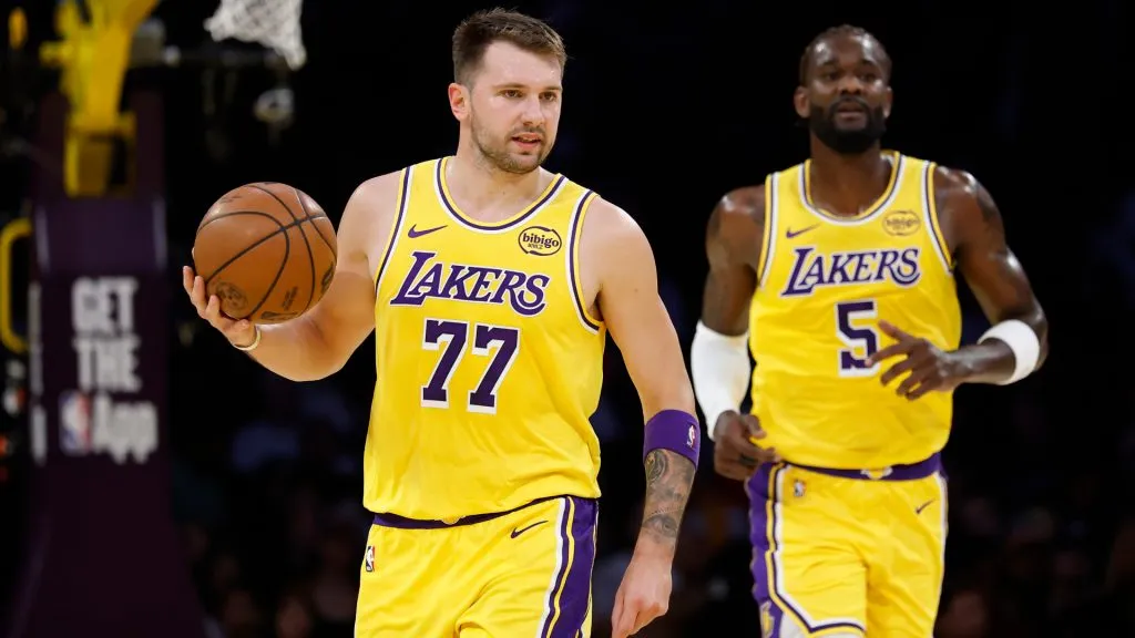 Luka Doncic during Lakers’ game against the Timberwolves. (Getty Images)