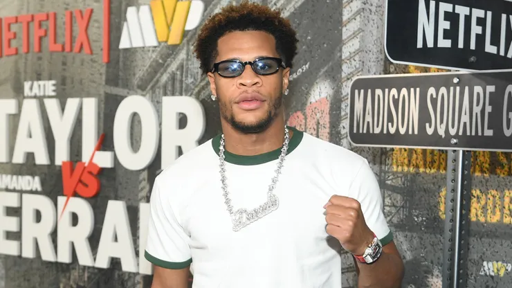 Devin Haney attends Netflix's Katie Taylor vs Amanda Serrano 3.