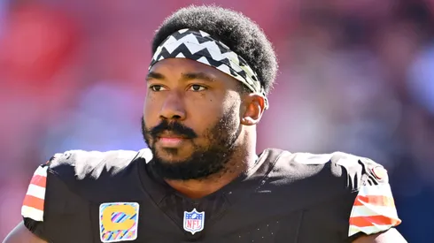 Myles Garrett defensive end of the Cleveland Browns